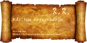 Kólya Krisztián névjegykártya