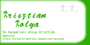 krisztian kolya business card