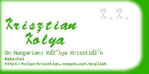 krisztian kolya business card